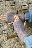 Boucle Fingerless Gloves Pink Melange